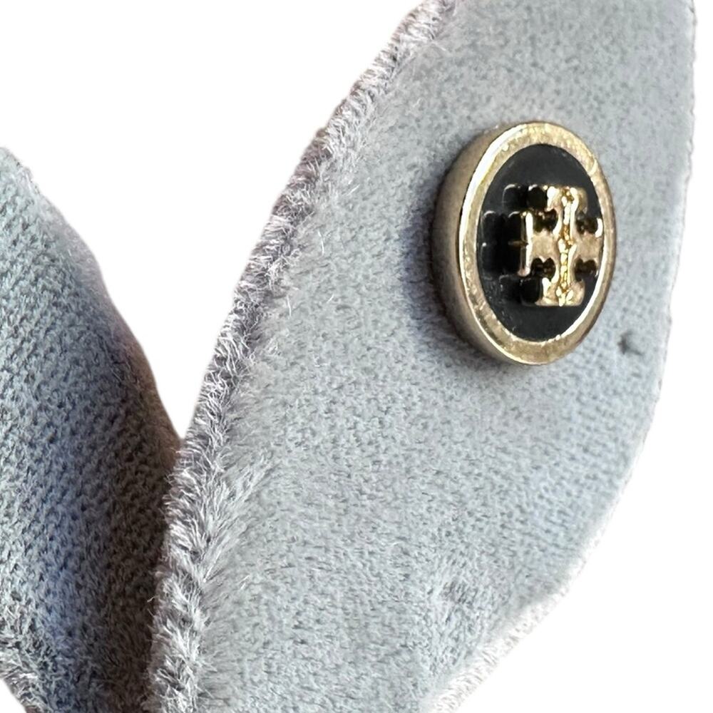 Tory Burch - Kira Gold and Black enameled Two-Tone Round Logo Stud Earrings, EUC - Picture 3 of 10